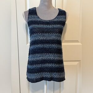 Ralph Lauren Sz SM Blue knit linen sleeveless sweater preppy nautical luxury